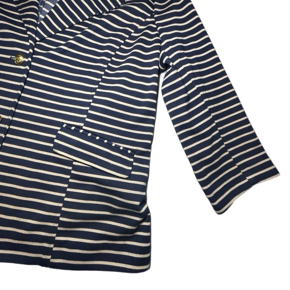 Joan Rivers Vintage Blue Tan Striped Blazer - Picture 4 of 7